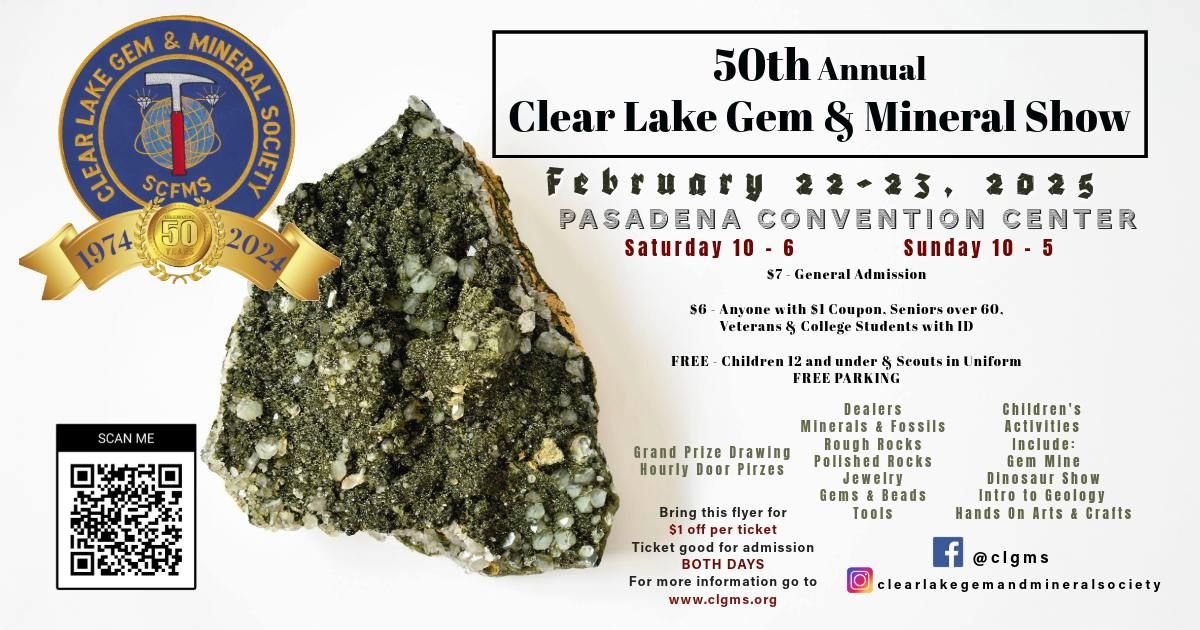 50th Annual Clear Lake Gem & Mineral Show