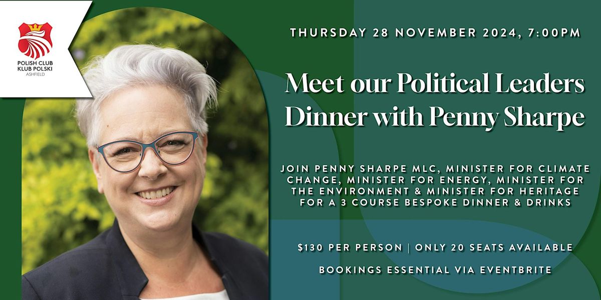 Meet our Political Leaders Dinner with Penny Sharpe MLC