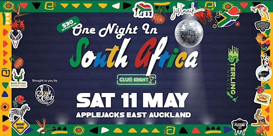 One Night in South Africa East Auckland @ Applejacks 2024