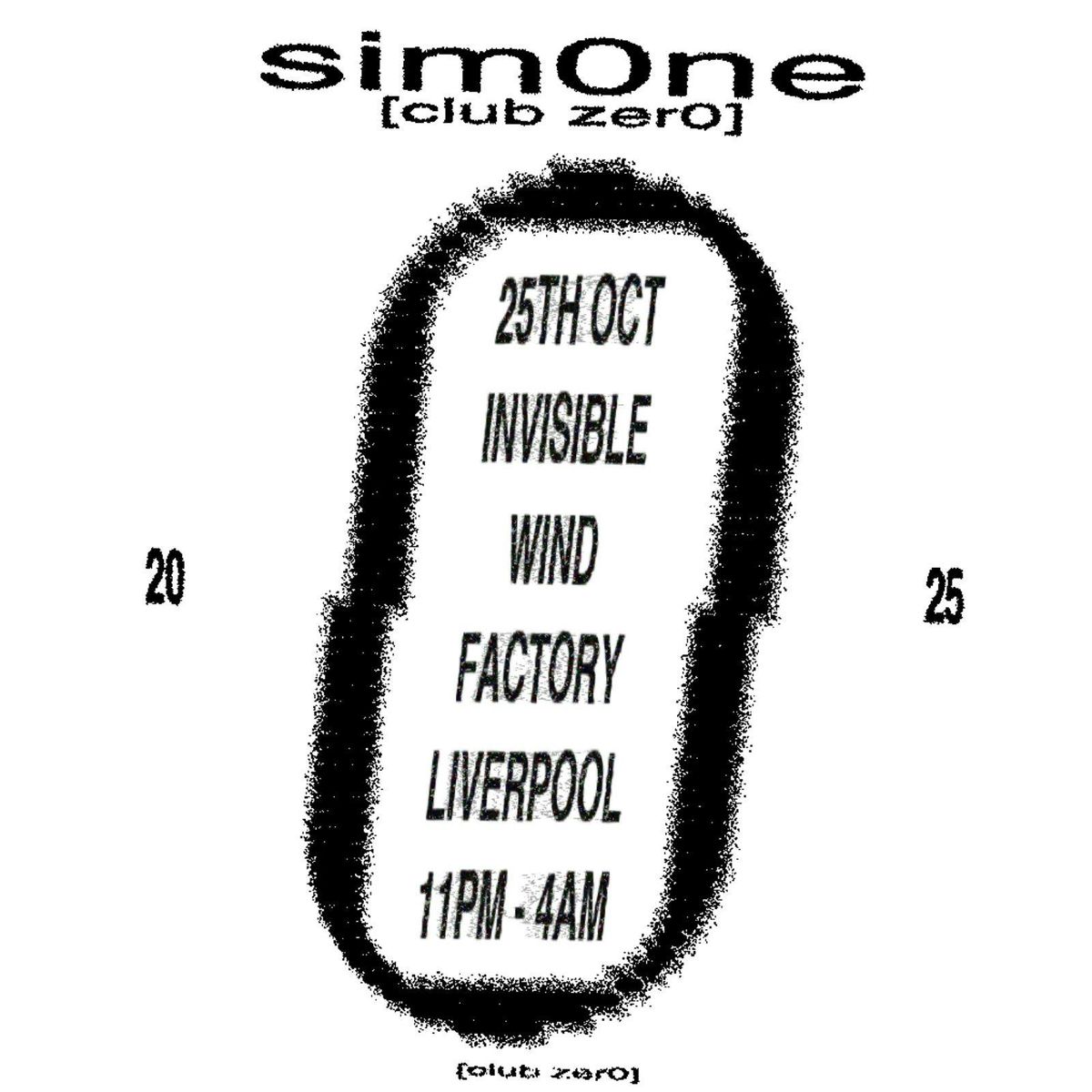 ENRG & club zer0 presents sim0ne Liverpool - Sat 25th October - Invisible Wind Factory, Liverpool