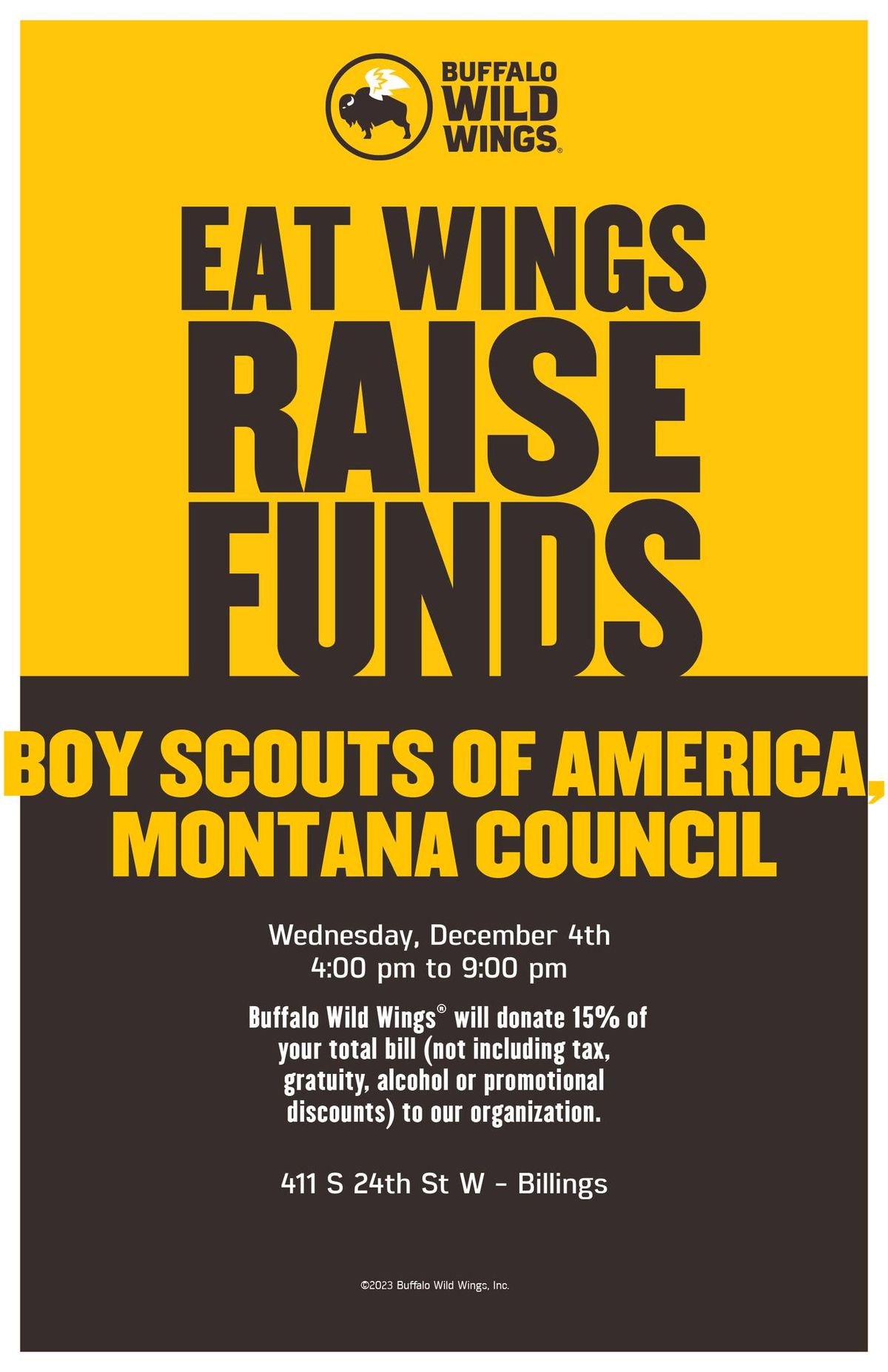 Billings Eat Wings, Raise Funds!