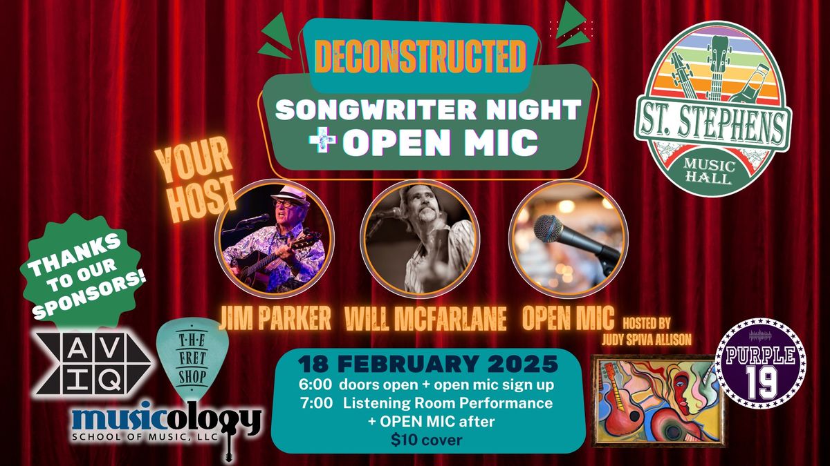 DeConstructed Songwriter Night + Open Mic \ud83c\udfa4 