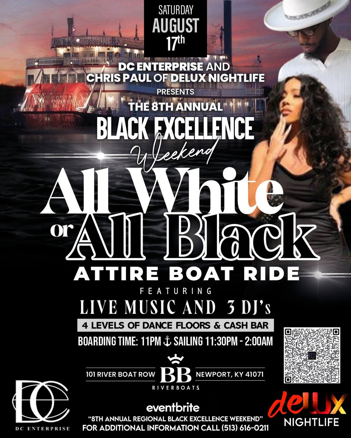 The 8th Black Excellence Wknd "ALL WHITE or BLACK" Boat Ride