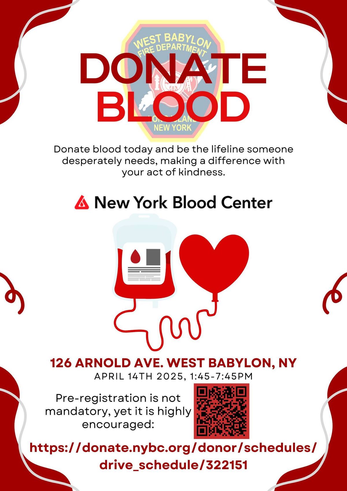 West Babylon Fire Department Spring Blood Drive 