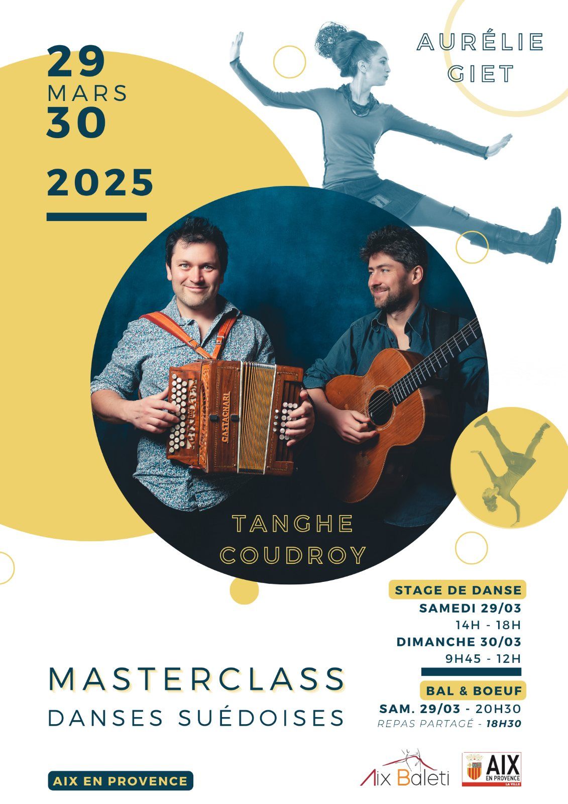 Masterclass Danses su\u00e9doises et Bal avec le duo Tanghe Coudroy et Aur\u00e9lie Giet  