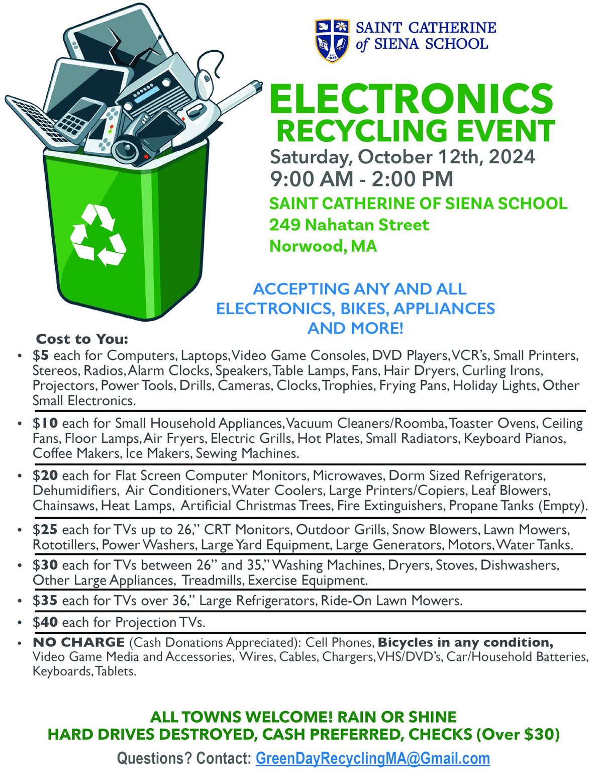 Norwood Electronics Recycling Event