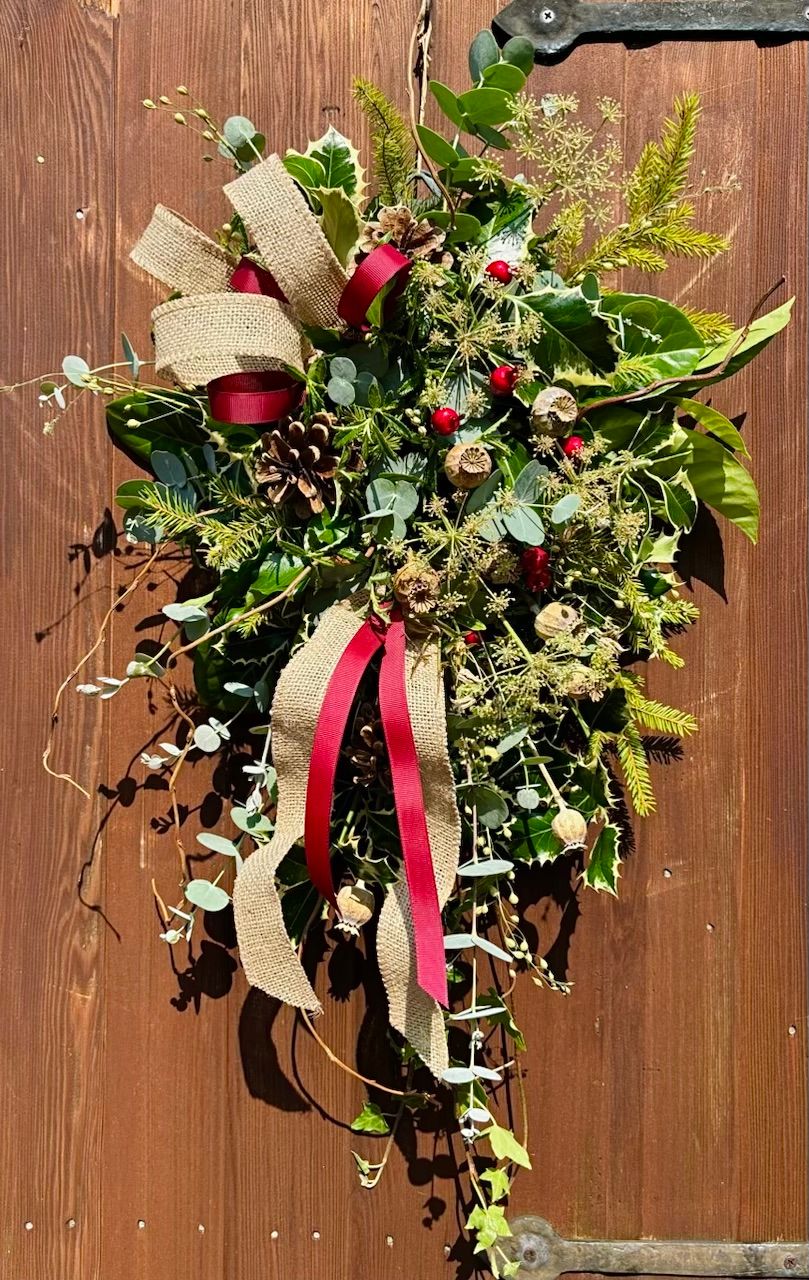 Fresh Christmas Door Arrangement