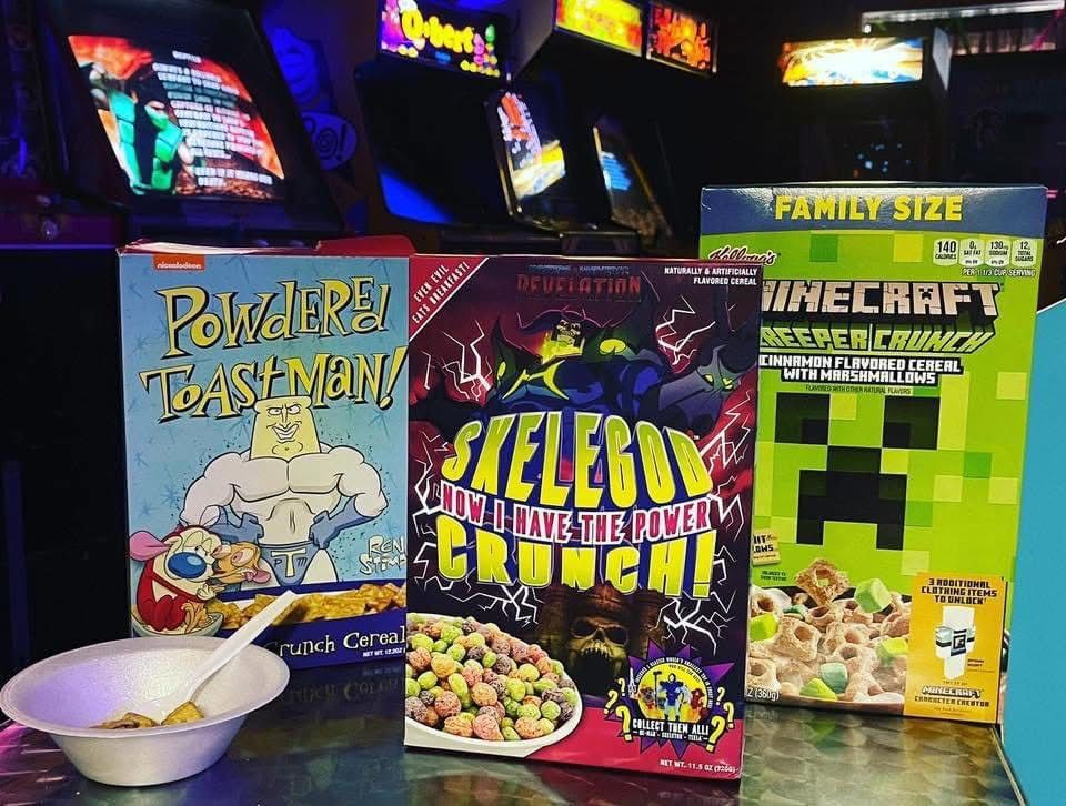 Saturday Morning Cereal & Cartoons in the Arcade! 