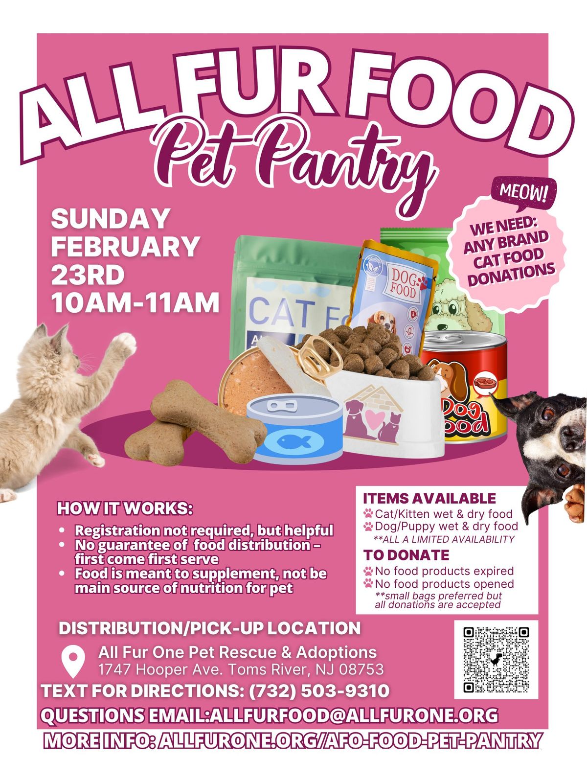 ALL FUR FOOD PET PANTRY - PICK UP & DONATE