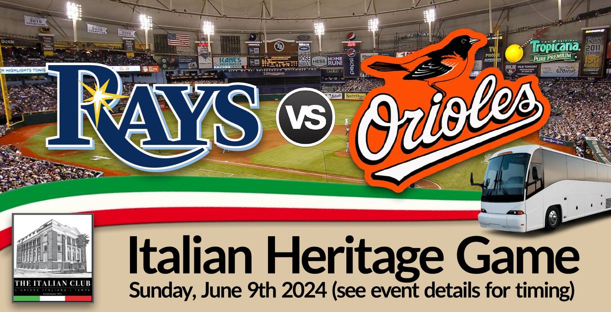 Tampa Bay Rays - Italian Heritage Game
