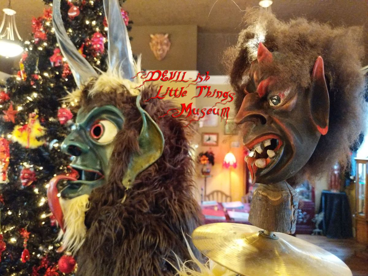 KRAMPUS bazaar! ceramic, prints and take picture with krampus by the tree while you shop