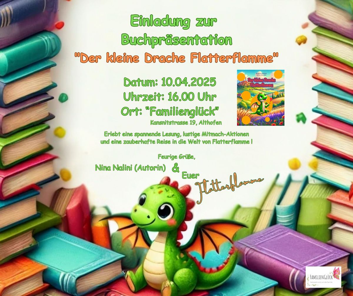 Buchpr\u00e4sentation "der kleine Drache Flatterflamme"