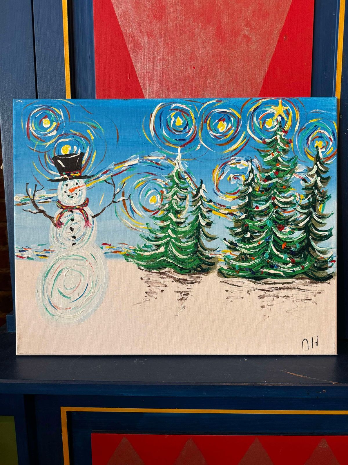 Van Gogh Snowman Canvas Class