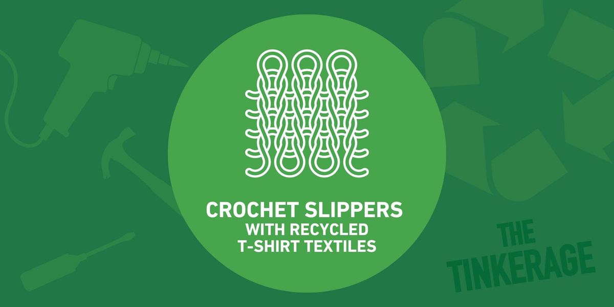 Crochet Slippers With Recycled T-shirt Textiles