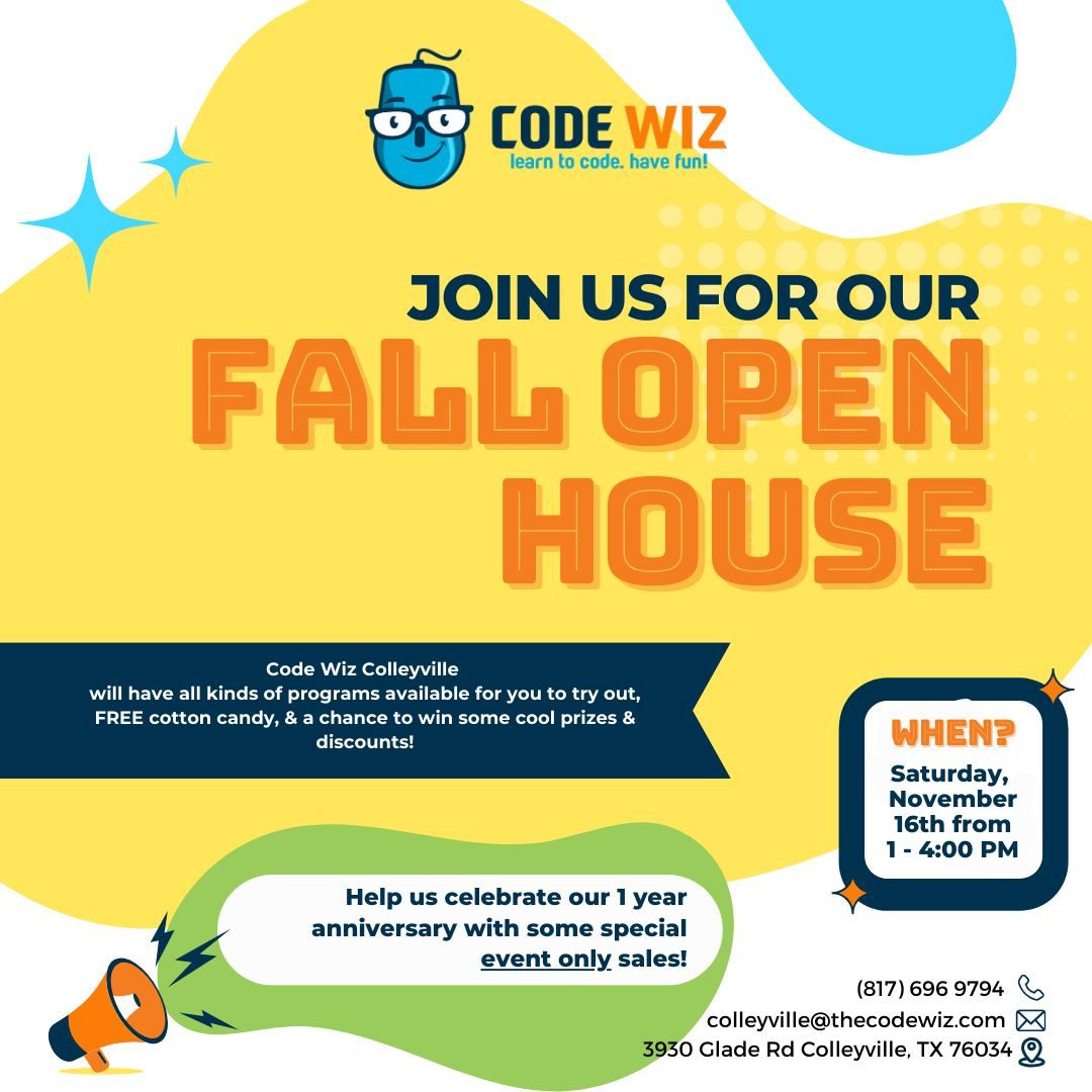 Fall Open House @ Code Wiz Colleyville