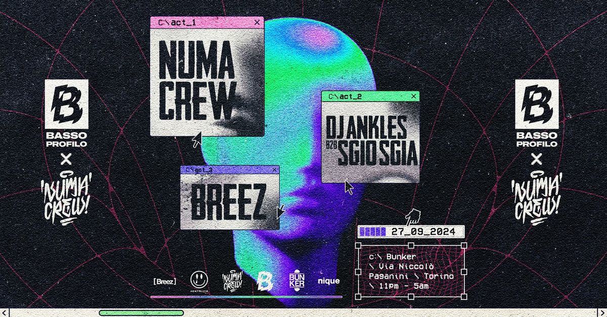 Basso Profilo presenta NUMA CREW | 27 Settembre | Bunker