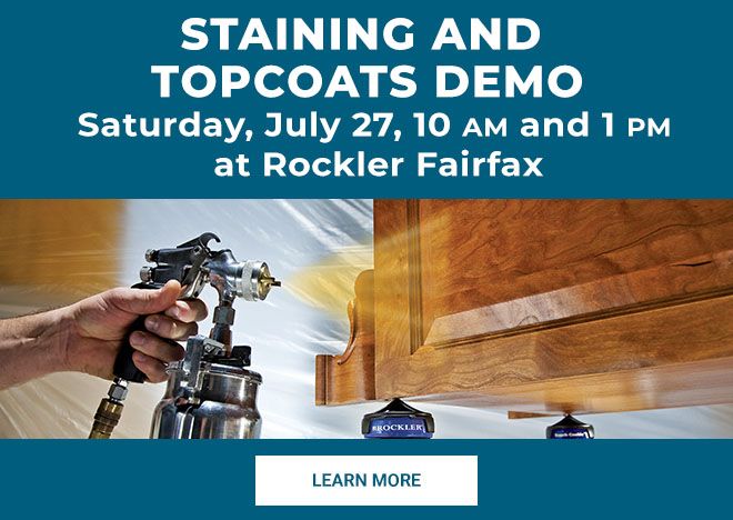 Staining & Topcoats Demo at Rockler Fairfax