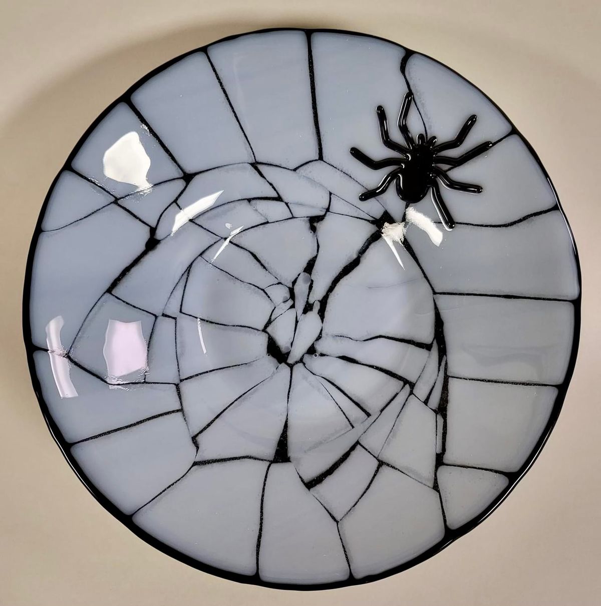 Fused Glass Spider Dish