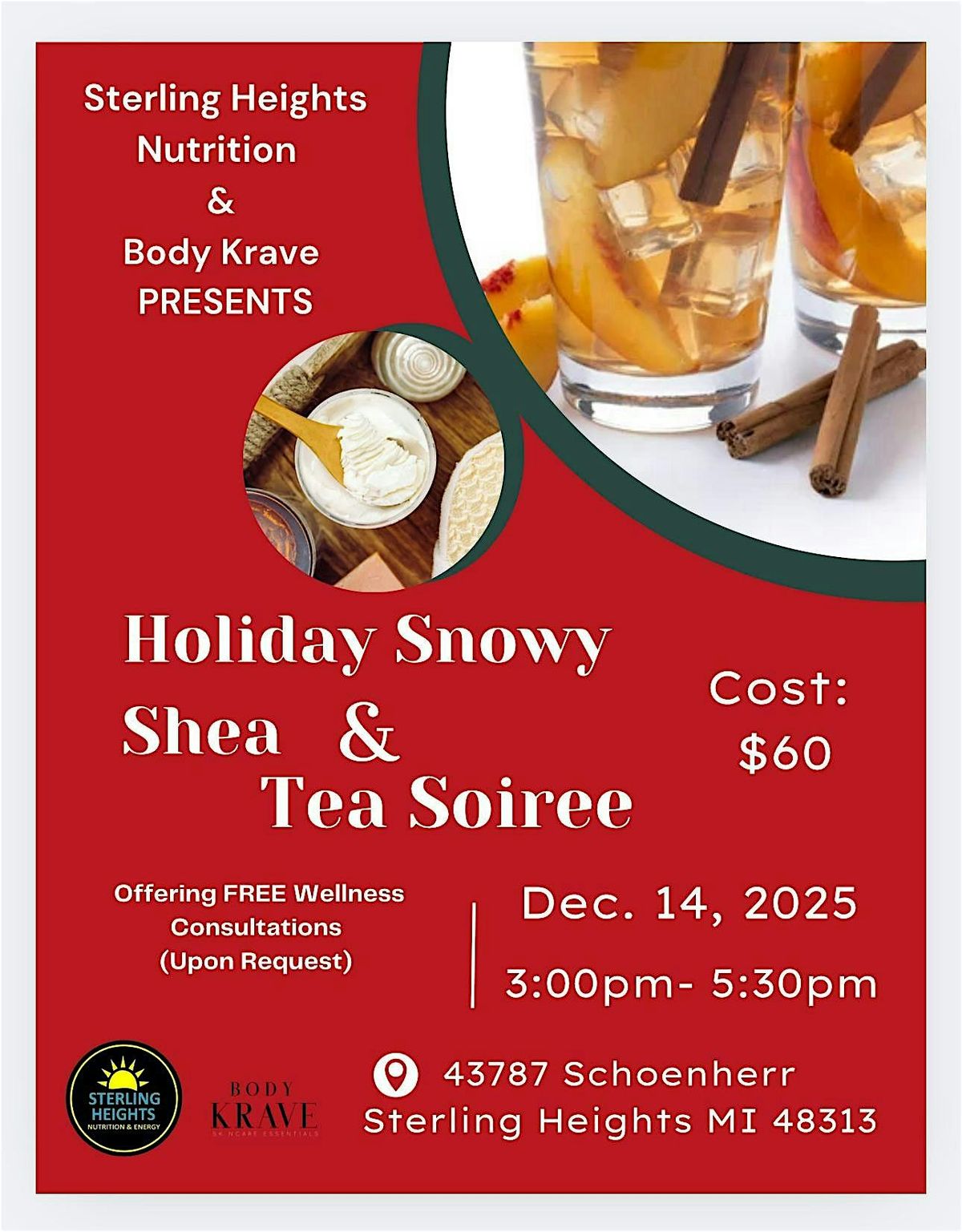 Sterling Heights Nutrition & Body Krave Presents:  A Merry Whip & Sip