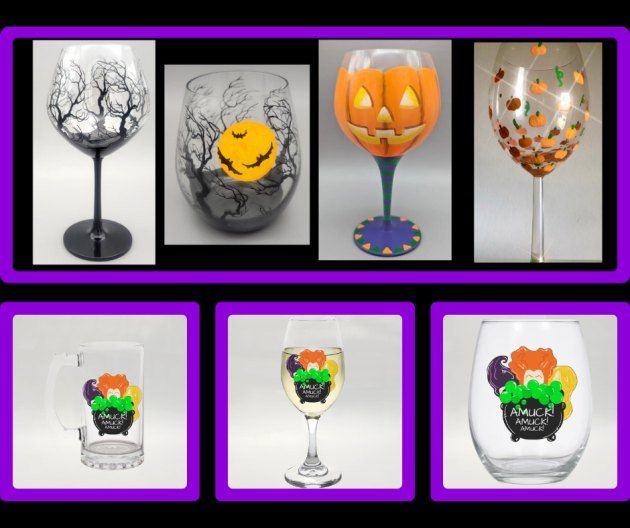 Halloween Glass Painting Party at Wine Me Up!