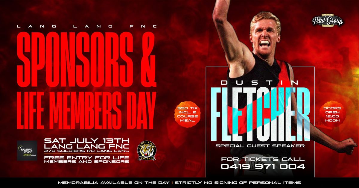 Lang Lang FNC Sponsors & Life Members Day with Dustin Fletcher