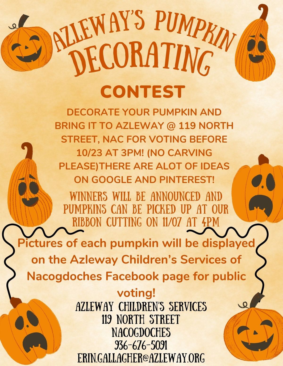 Azleway's Great Pumpkin Decorating Contest