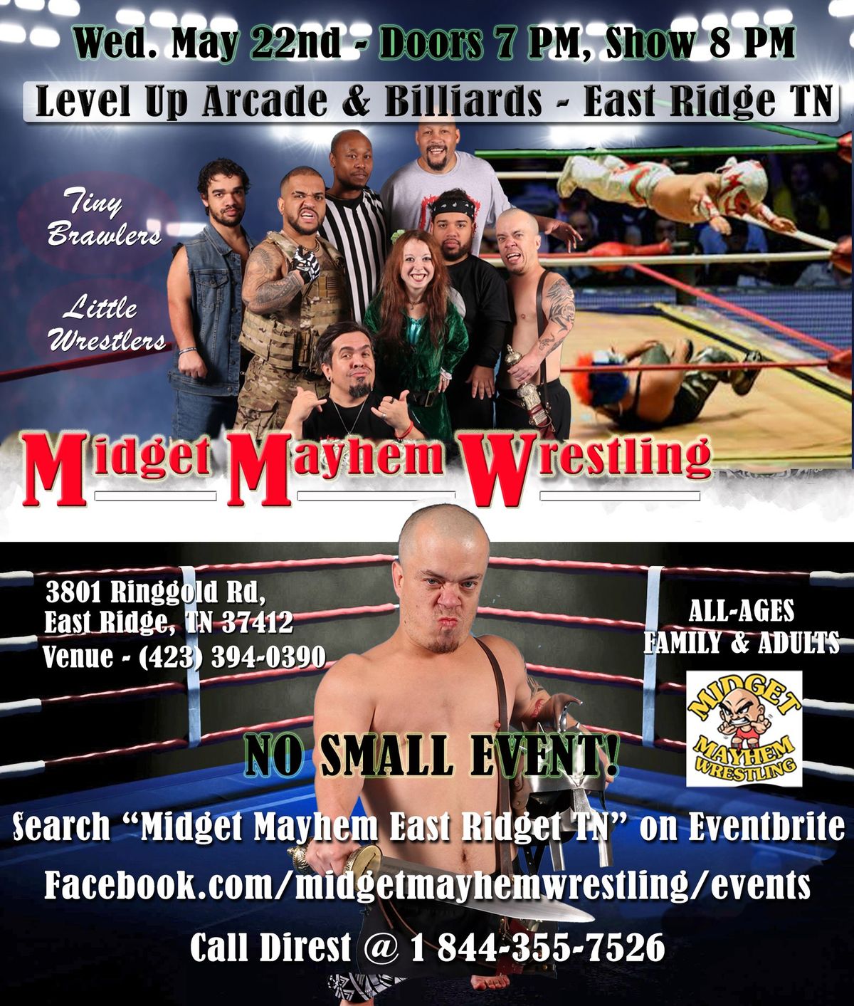 Midget Mayhem Wrestling & Brawling - East Ridge TN (All-Ages)
