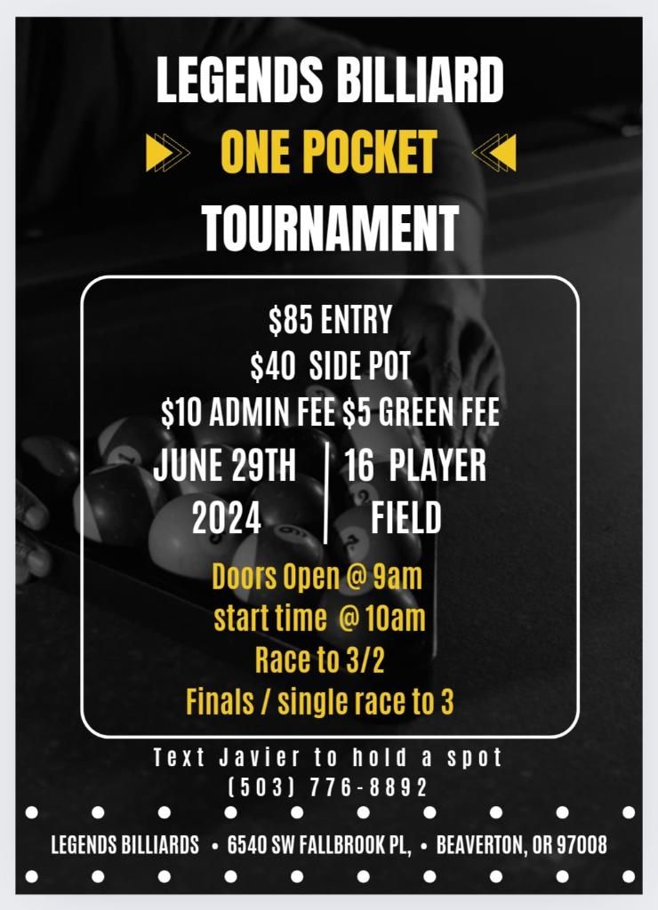 Legends One Pocket Tournament