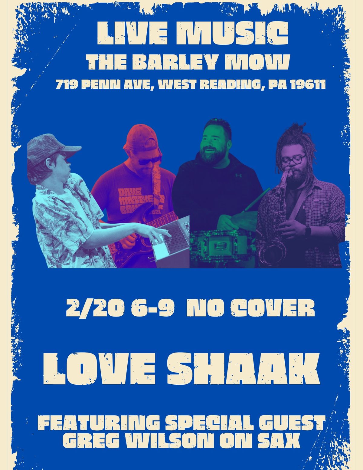 Live Music with the Love Shaak Trio w s\/g Greg Wilson