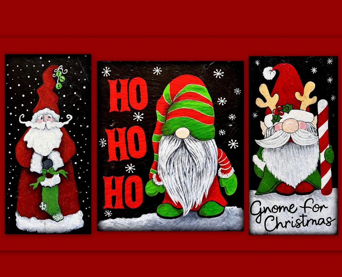 Sold out - Pick a Santa to paint on slate at Cantina Los Agaves in West Ocean City