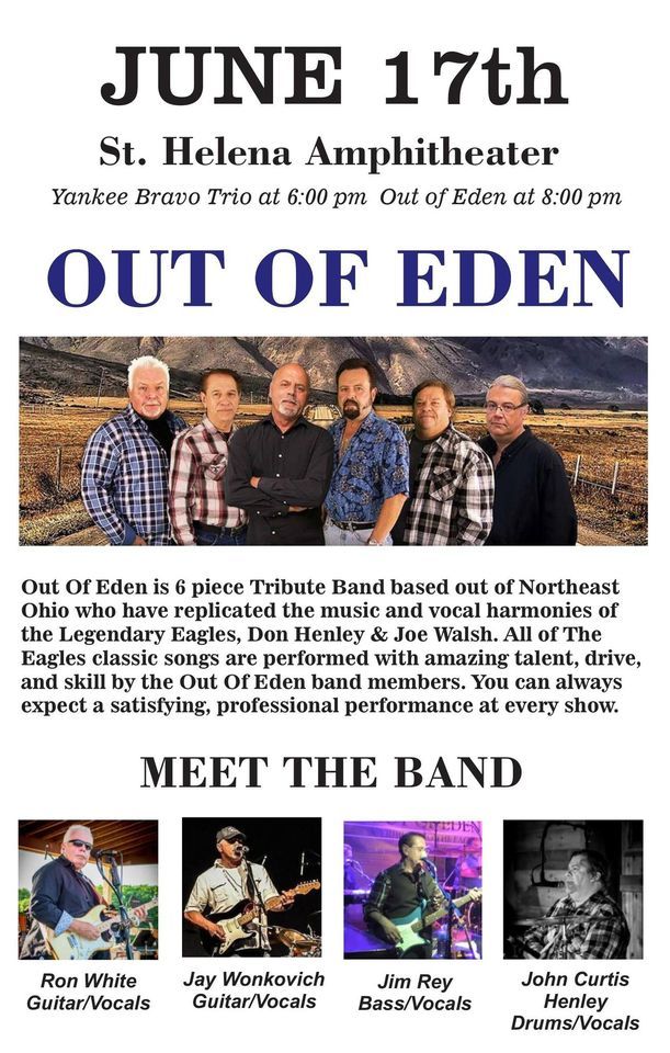 Out Of Eden Summer Concert Series St. Helena Amphitheater