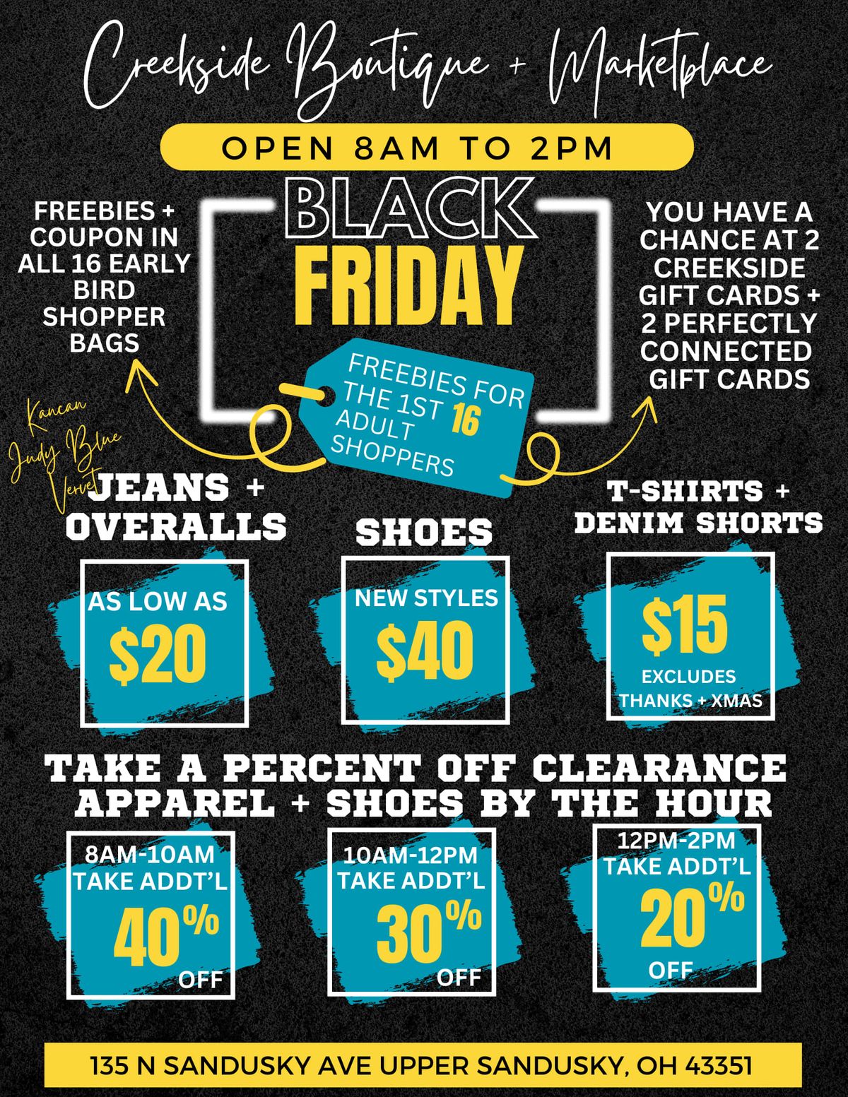 Black Friday Super Sale at Creekside Boutique + Marketplace