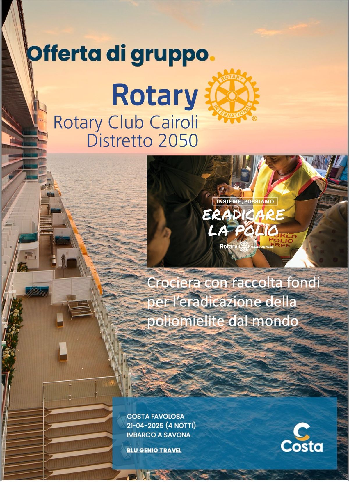 Crociera Rotary Club Cairoli Fellowship - per l'eradicazione della poliomielite dal mondo