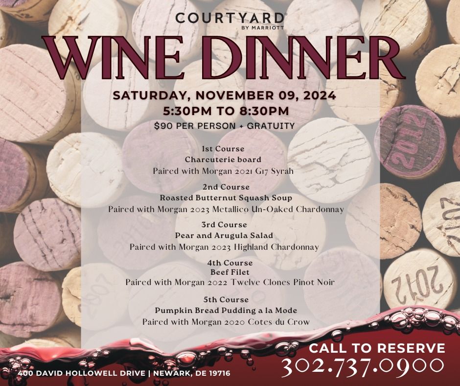 Wine Dinner featuring Morgan Vineyard and our great menu! 