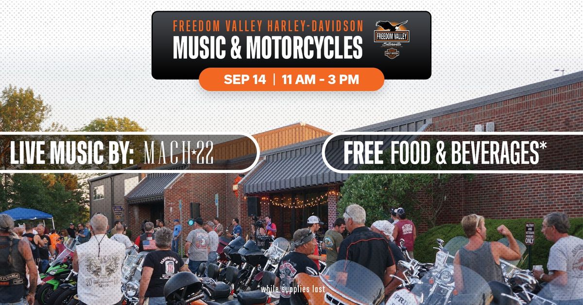 Music & Motorcycles w\/live music by Mach 22