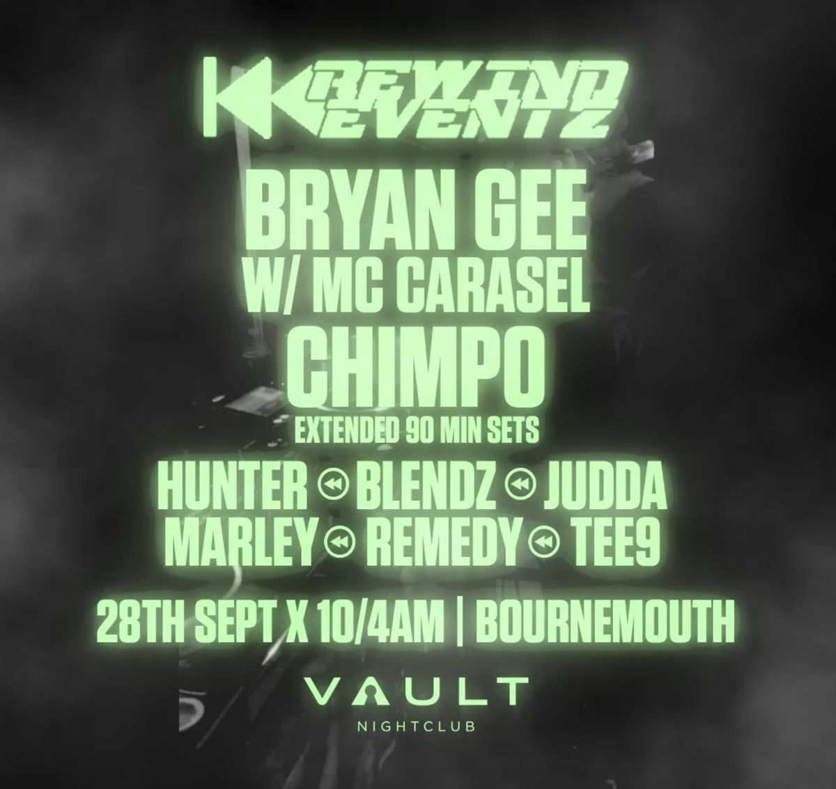 Rewind Bournemouth: Bryan Gee W\/ MC Carasel, Chimpo + More!!