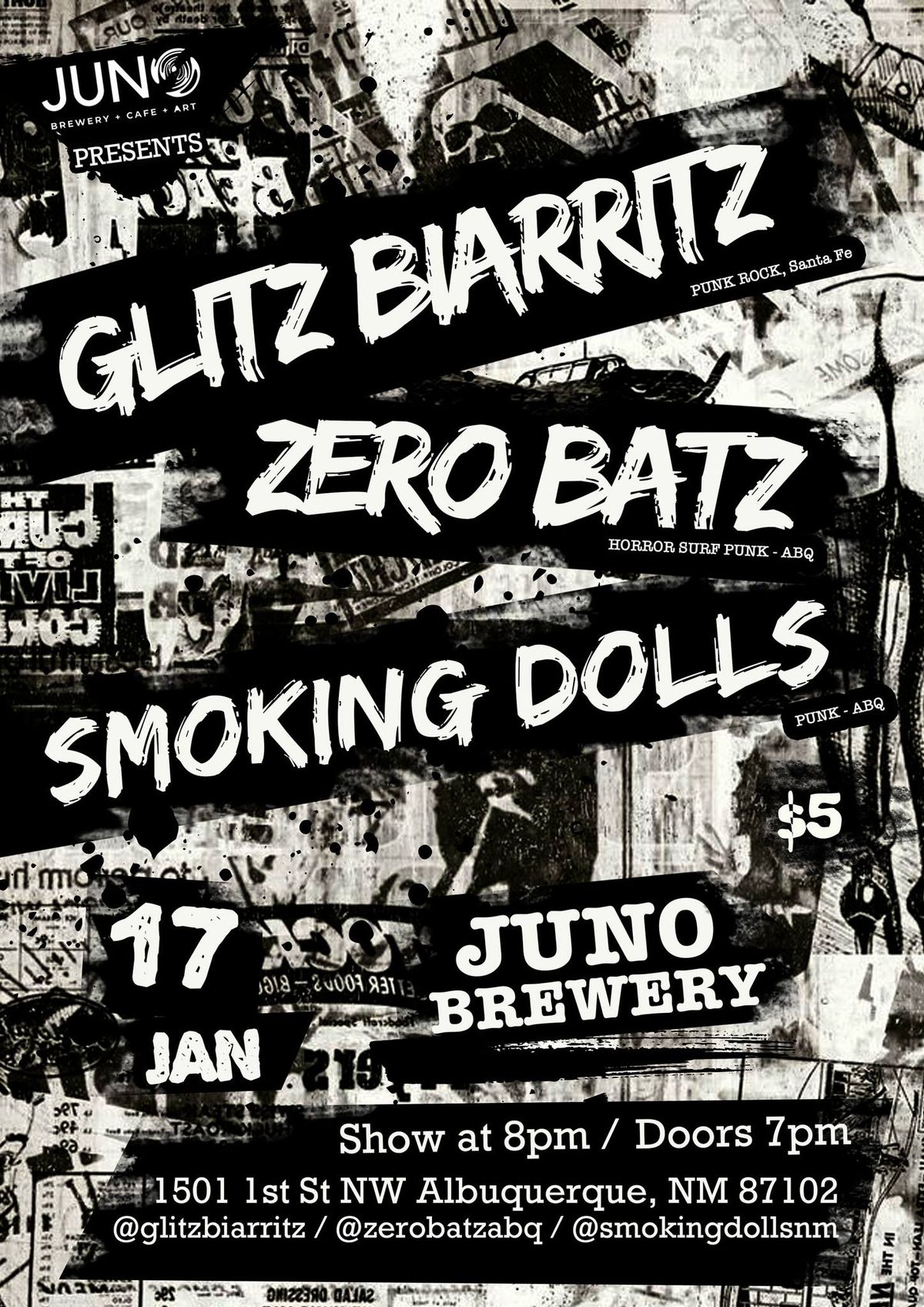 Glitz Biarrtiz, Smoking Dolls, and Zero Batz @ JUNO