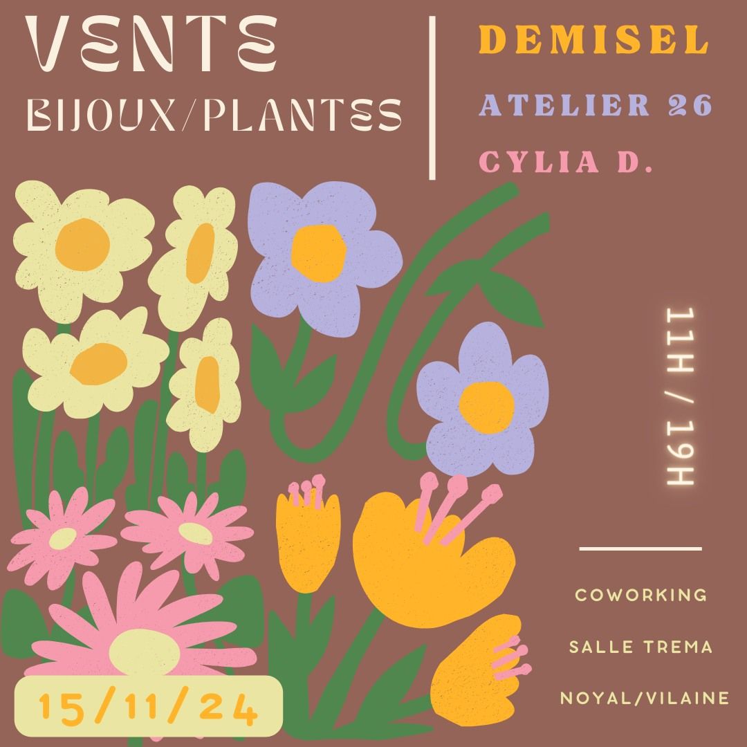 VENTE BIJOUX DEMISEL\/ATELIER 26 le 15\/11 ! A noter dans vos Agendas