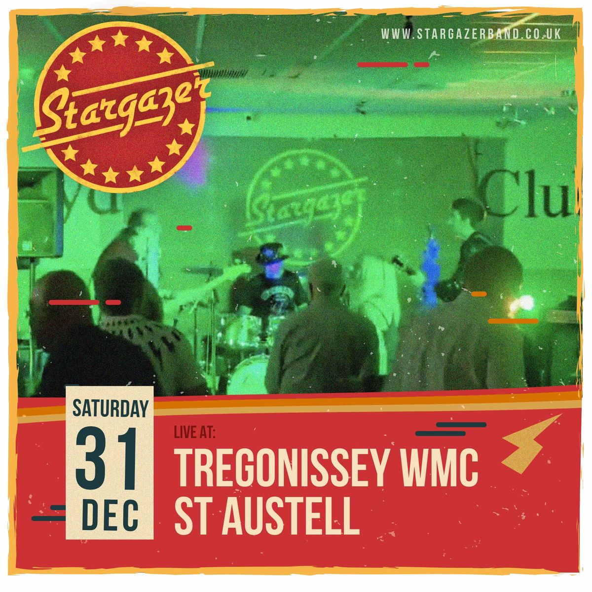 New Years Eve Glam Rockin' with Stargazer at Tregonissey WMC St Austell 