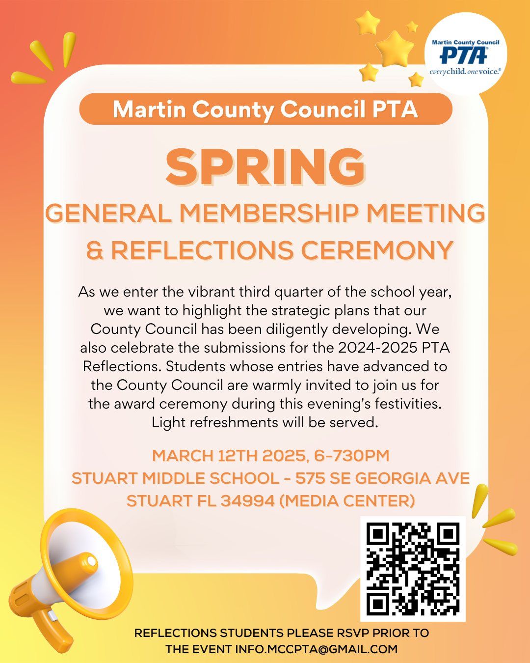 Spring General Membership Meeting & Reflections Award Ceremony 