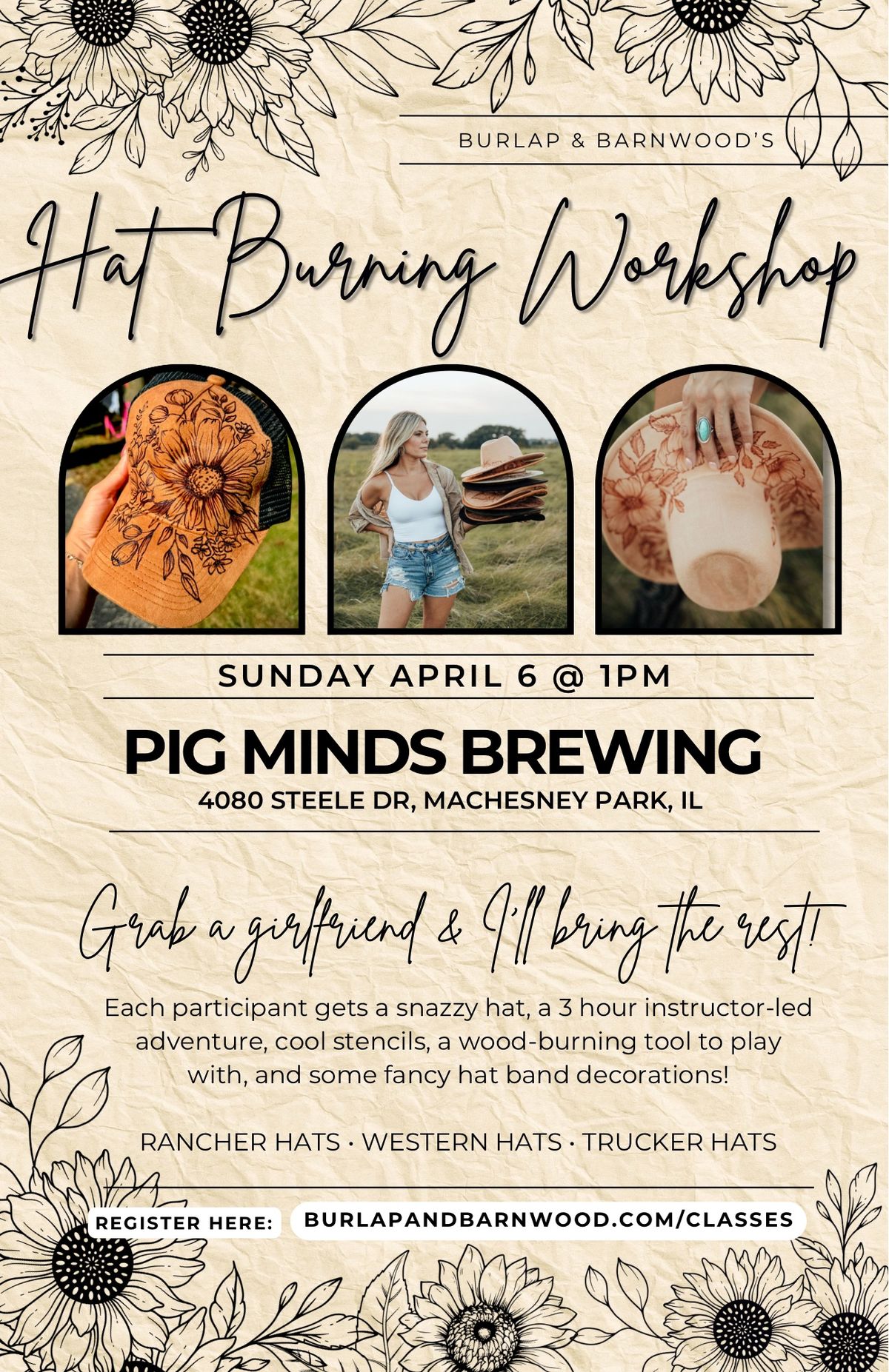 Hat Burning Workshop at Pig Minds Brewing Co.