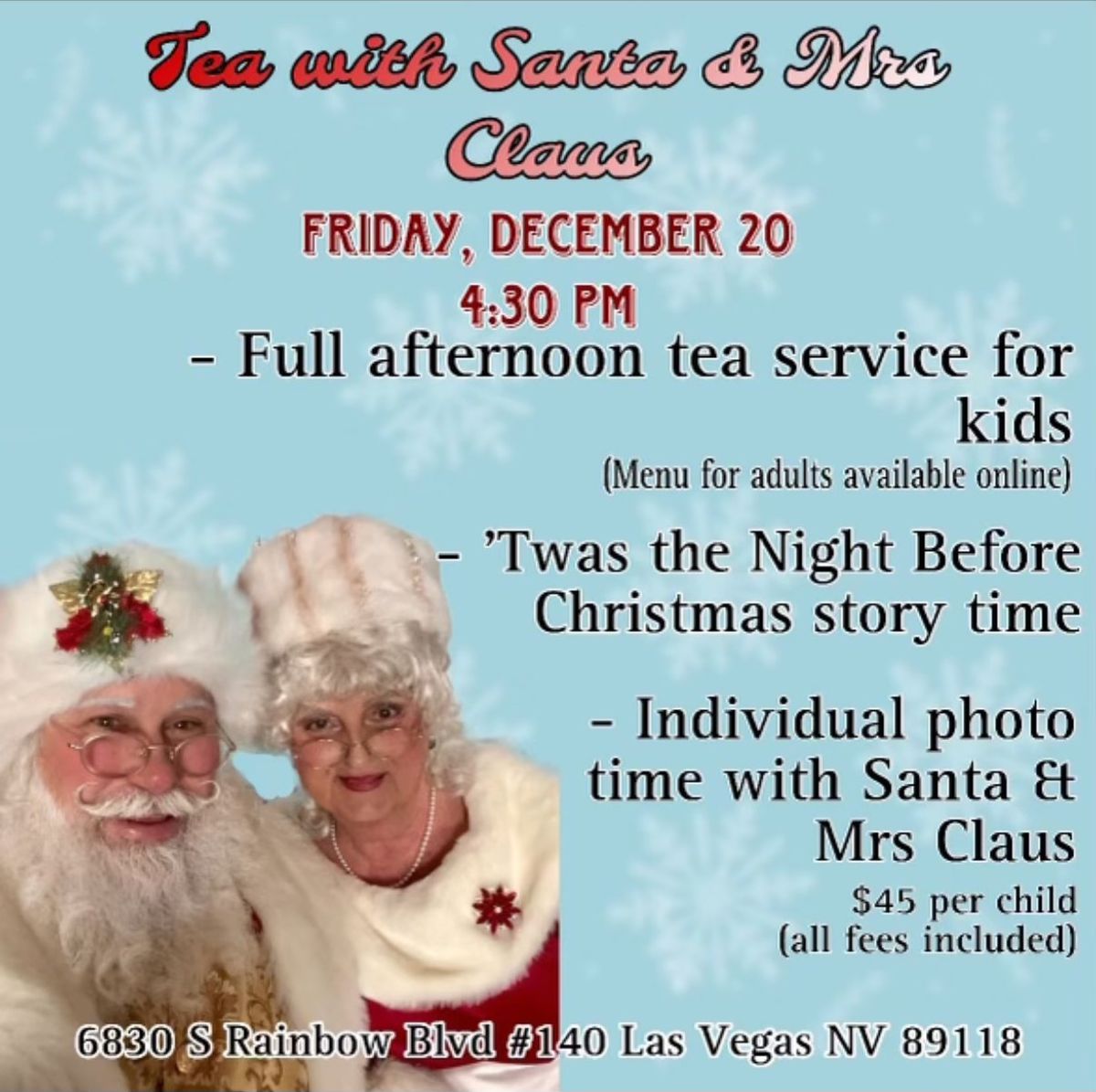 Tea Time With Mrs. and Santa Claus