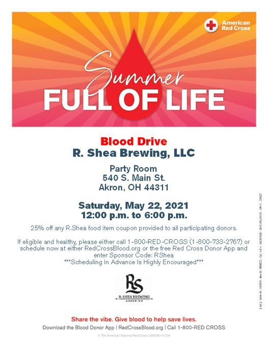 Blood Drive at R. Shea Brewing
