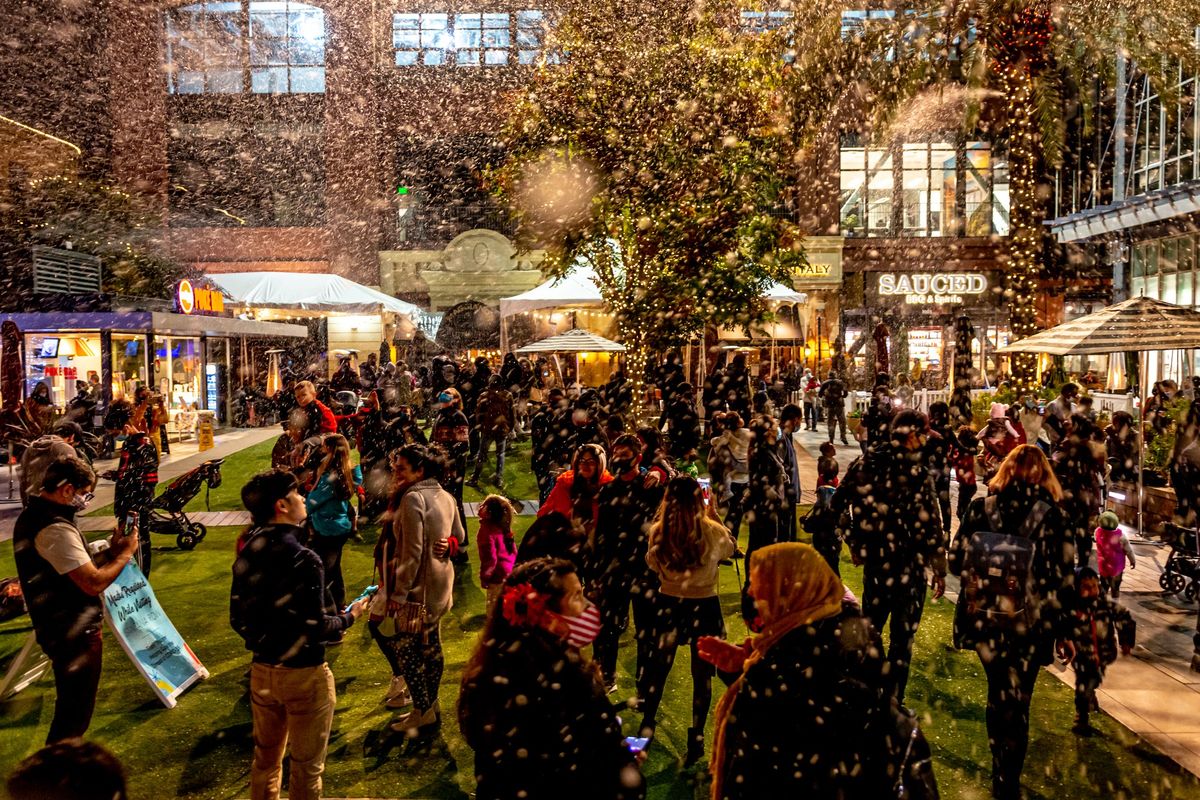 Santana Row Snow Showers