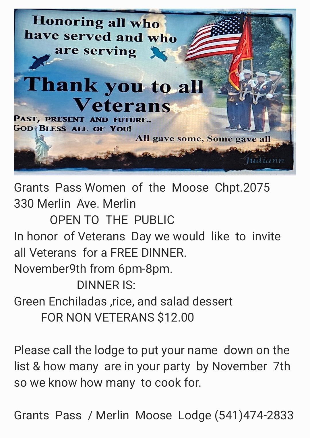 VETERANS DINNER 