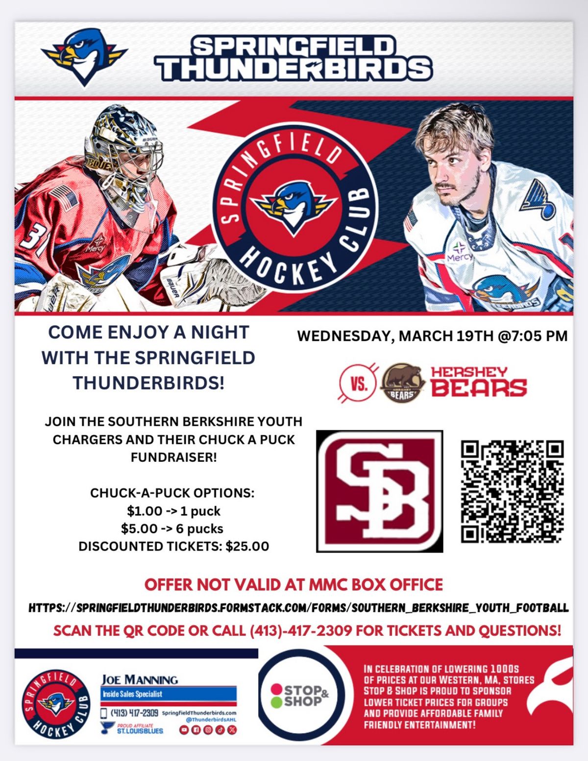 Springfield Thunderbirds Chuck A Puck with SBYF