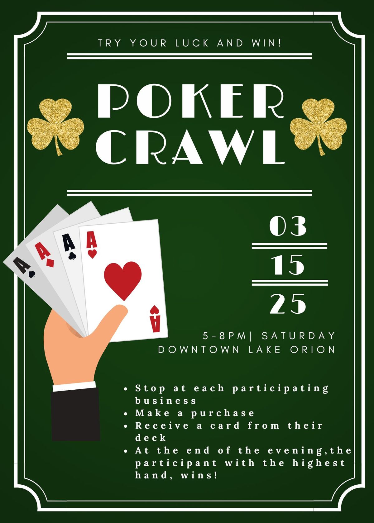 Lucky Poker Crawl- Downtown Lake Orion