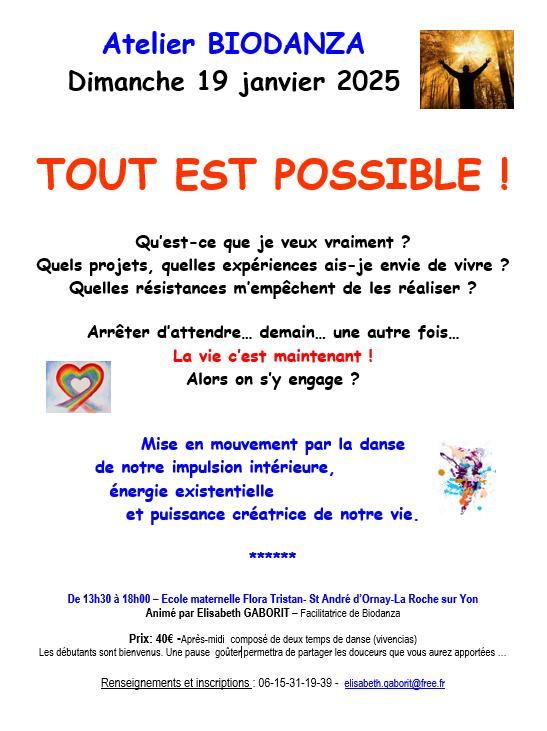 Atelier BIODANZA- TOUT EST POSSIBLE !