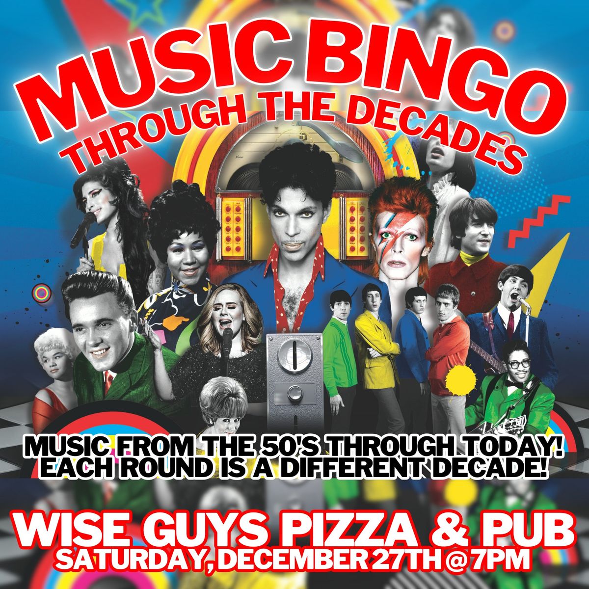 Drinking Through The Decades Music Bingo @ Wise Guys Pizza & Pub (Davenport, IA) \/ Fri Dec 27th @ 7p