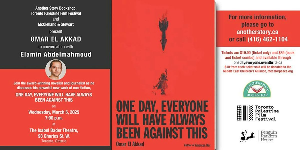 Omar El Akkad Toronto book launch "One Day, Everyone Will Be Against This"